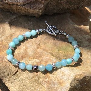 Quartzite,Agate & Amazonite gemstone bracelet